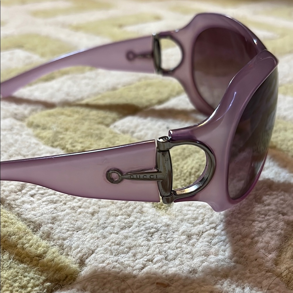 Vintage Gucci Cyclamen Wrap Shield Sunglasses Women's - Purple Polarized Lens - Picture 3 of 6